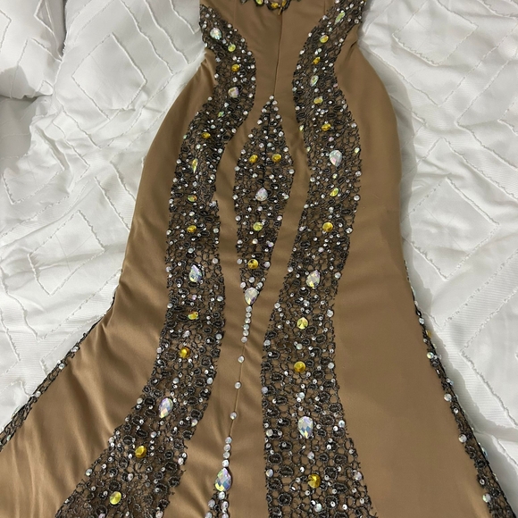 Pageant Elegant Beaded Evening Dress - Picture 1 of 10